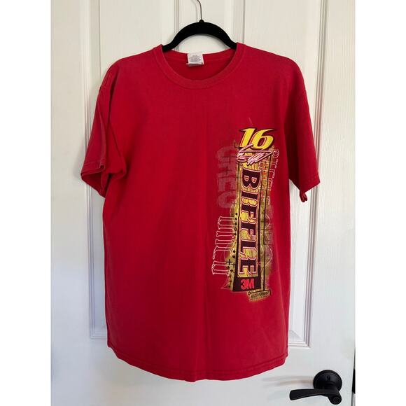 Vintage Red Nascar Greg Biffle #16 3M Racing T-Shirt Gildon Medium - Picture 1 of 7